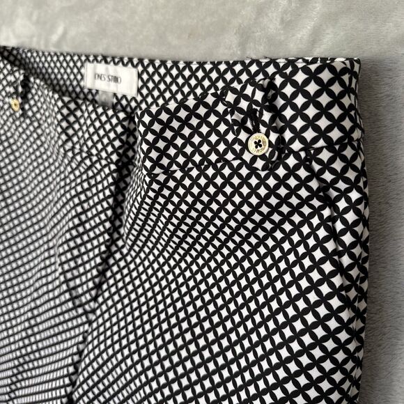 Women's Geometric Print Office Pants Stretch Black White Pockets Formal Size 6 - Picture 5 of 16